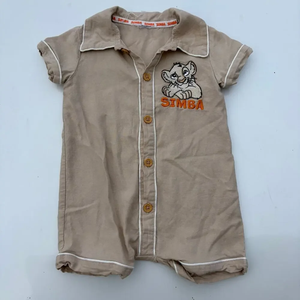 Simba embroidered one piece linen baby outfit 6-9 months